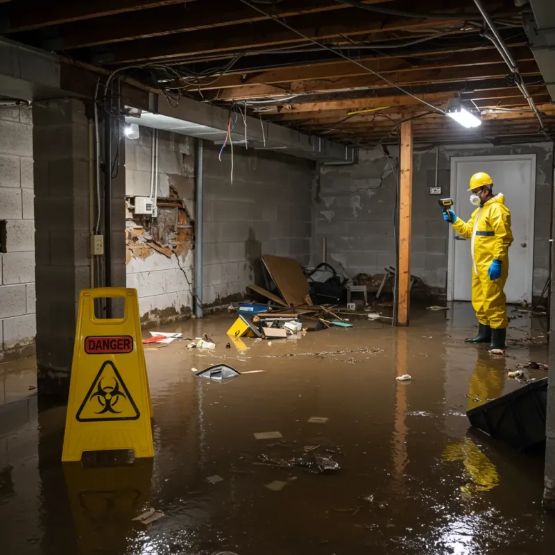 Flooded Basement Electrical Hazard in Jamestown, KY Property