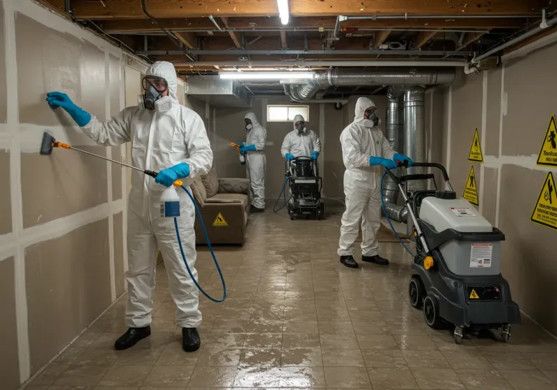 Basement Moisture Removal and Structural Drying process in Jamestown, KY